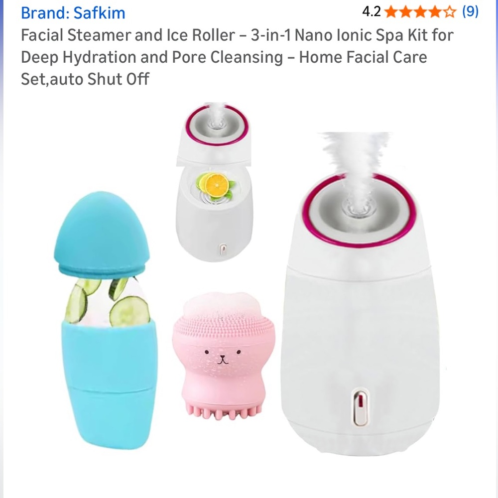 Facial steamer and ice roller